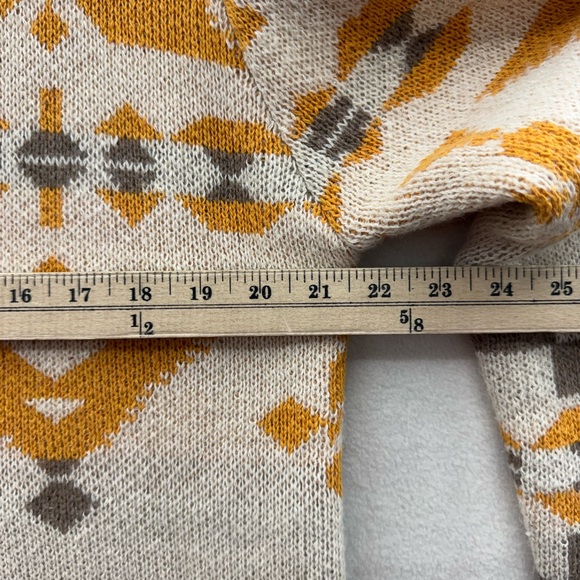 Sinransinya Women’s XL Button Front Cardigan Sweater Cream Abstract Pattern - Picture 5 of 9